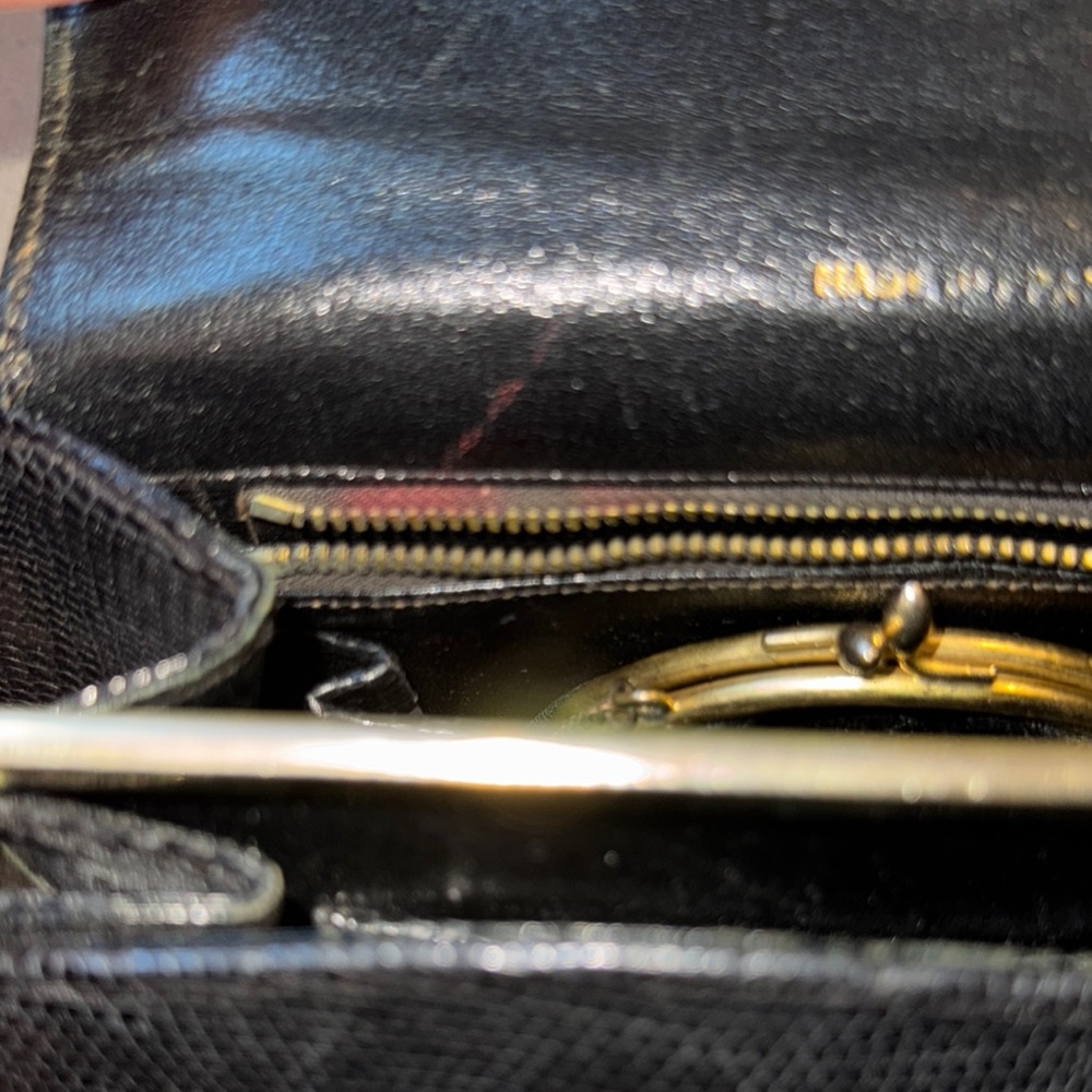 Vintage Black Reptile Leather Handbag - Picture 14 of 15